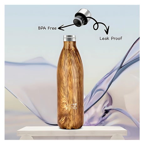 Sens Hydra Curve SS Water Bottle 1 L - Caramel Elegance