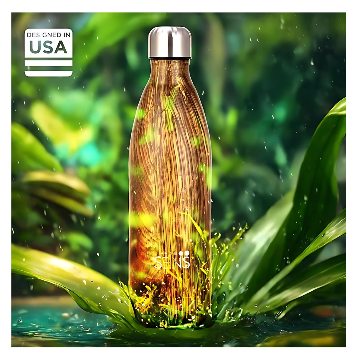 Sens Hydra Curve SS Water Bottle 1 L - Caramel Elegance