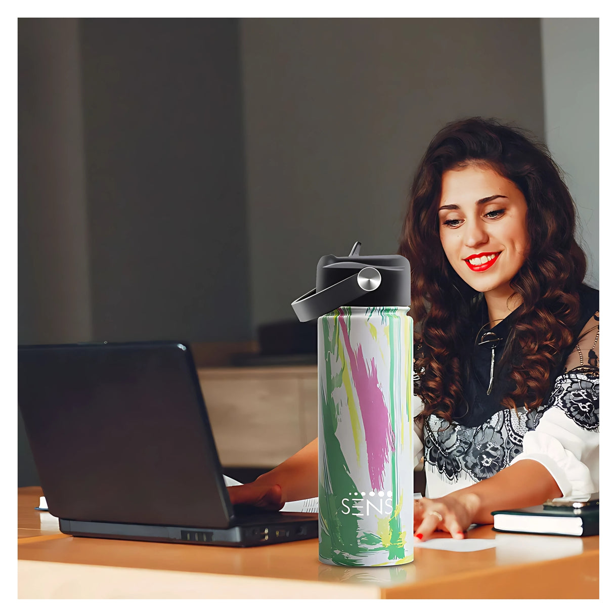 Sens Hydra Glam Insulated Sipper Water Bottle 700 ml - Green