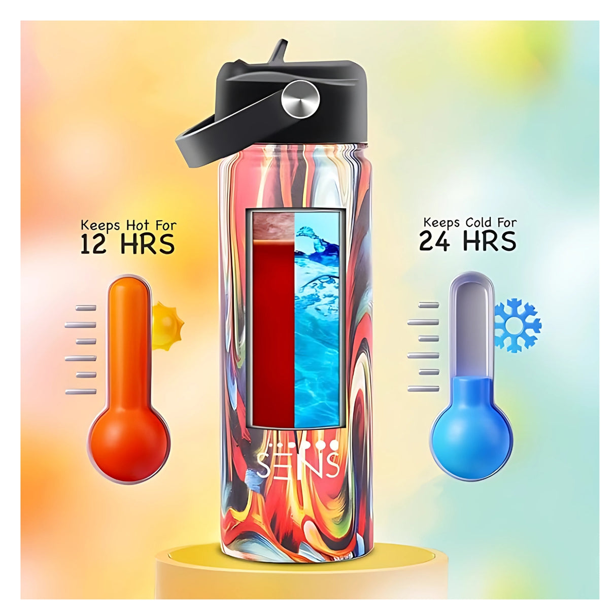 Sens Hydra Glam Insulated Sipper Water Bottle 700 ml - Red