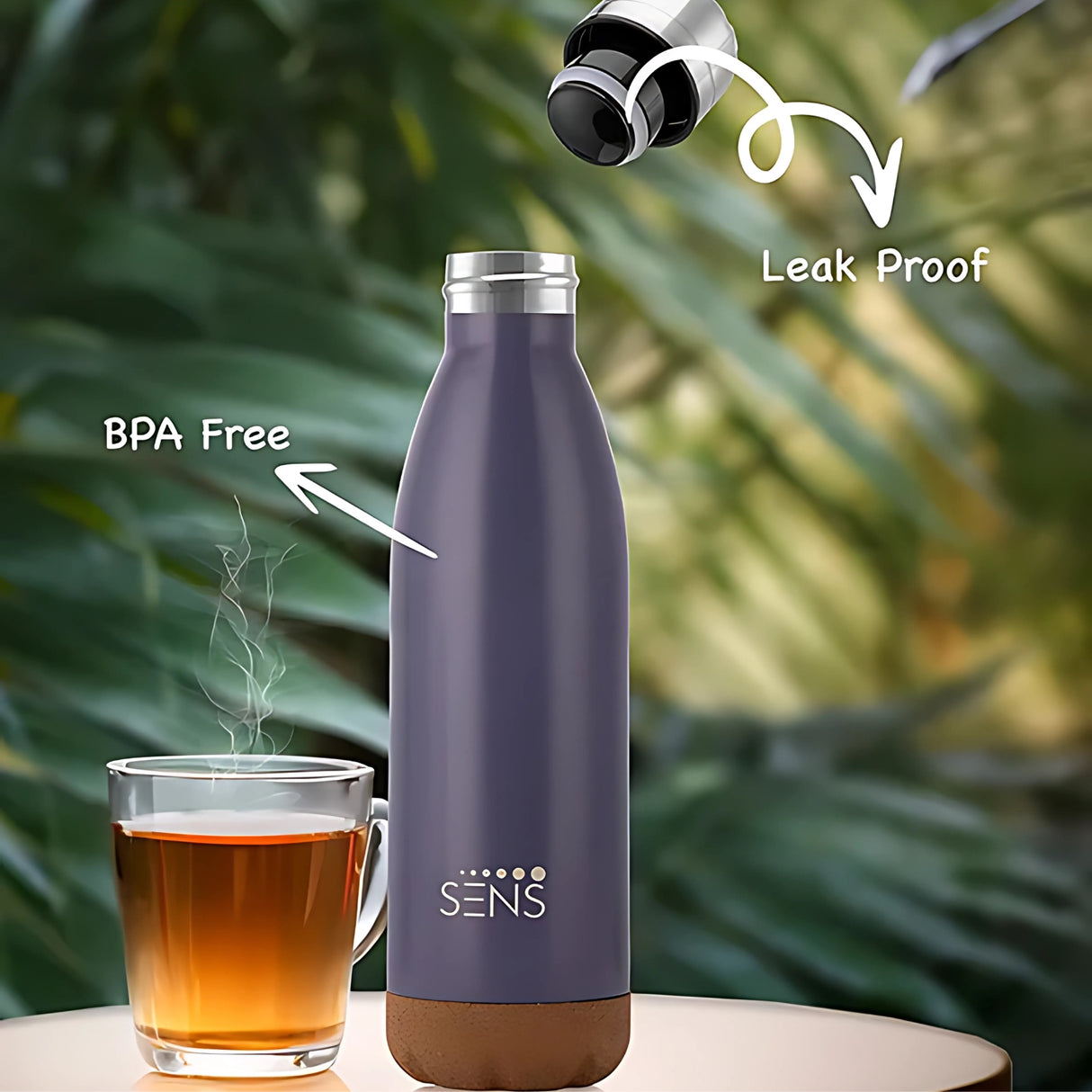 Sens Hydra Oak Vacuum Insulated Water Bottle 1 L - Azure Timber