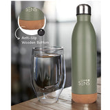 Sens Hydra Oak Vacuum Insulated Water Bottle 1 L - Forest Oak