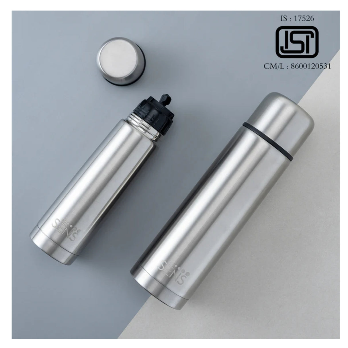 Sens Hydra Splash Vacuum Insulated Bottle 1 L - Silver
