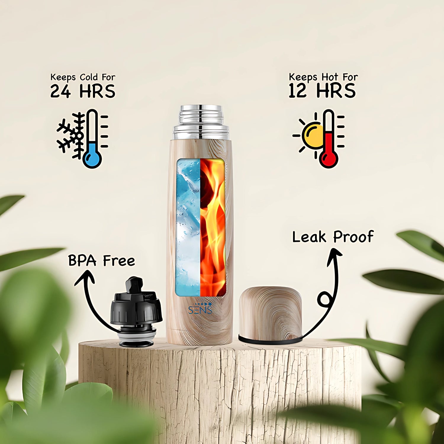Sens Hydra Freedom Flask 1 L - Wooden Touch_3