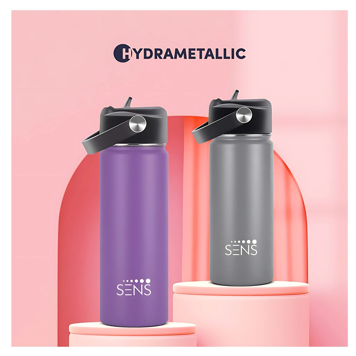 Sens Hydra Metallic SS Water Bottle 700 ml - Pink_7