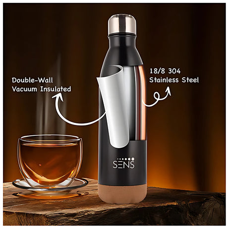 Sens Hydra Oak Vacuum Insulated Water Bottle 1 L - Ebony Oak_2