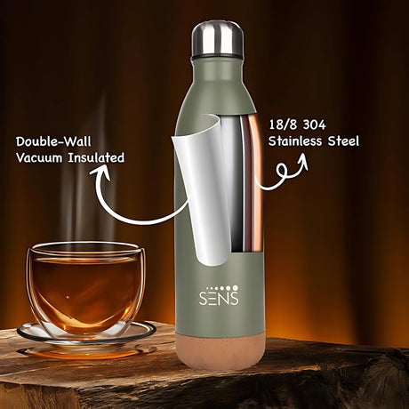 Sens Hydra Oak Vacuum Insulated Water Bottle 1 L - Forest Oak_2