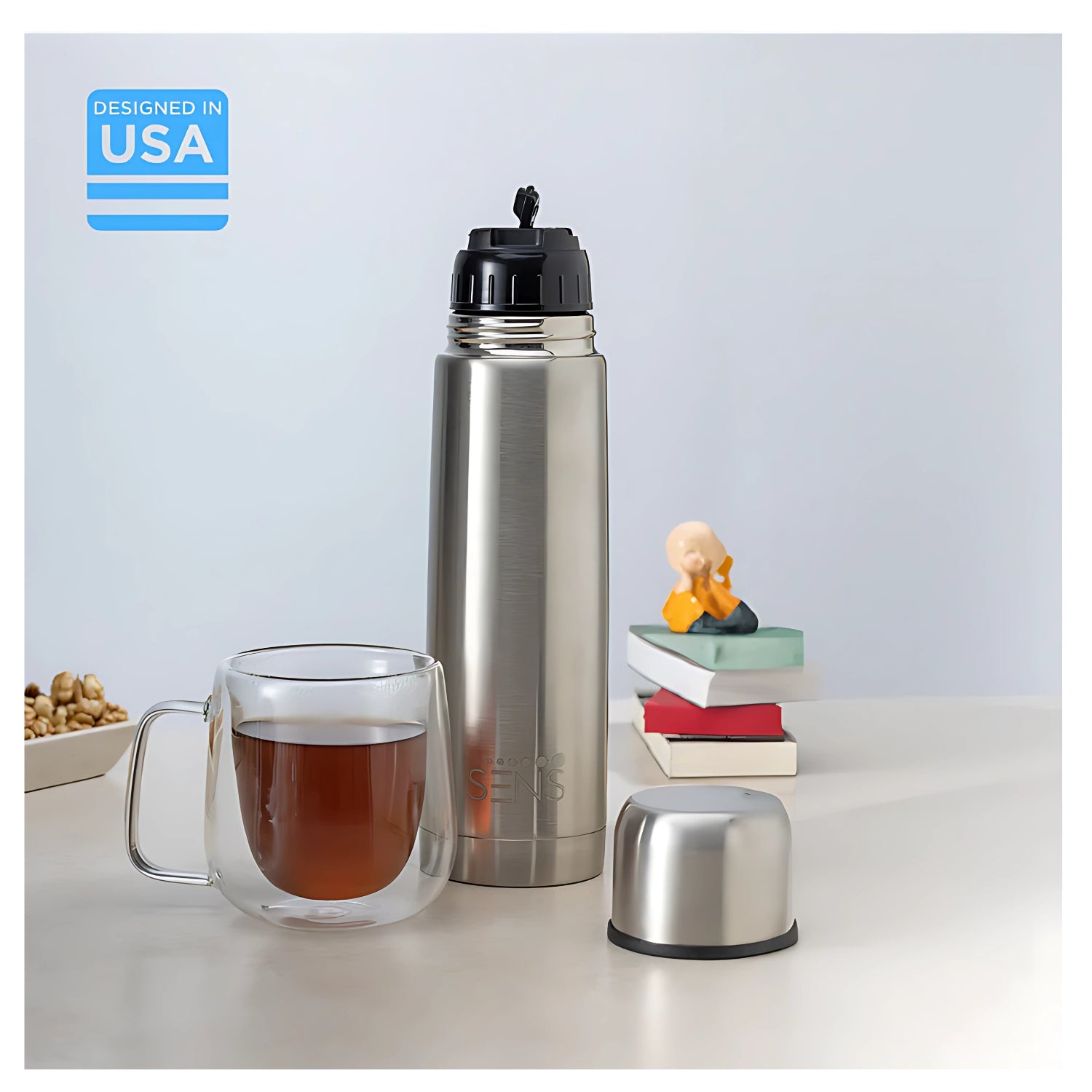 Sens Hydra Splash Vacuum Insulated Bottle 1 L - Silver_2