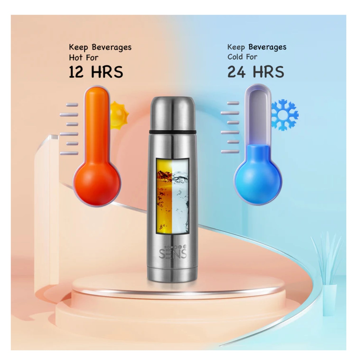 Sens Hydra Splash Vacuum Insulated Bottle 500 ml - Silver_7