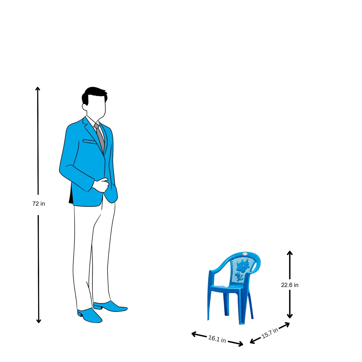 Settle Flex Arm Plastic Chair - Light Blue