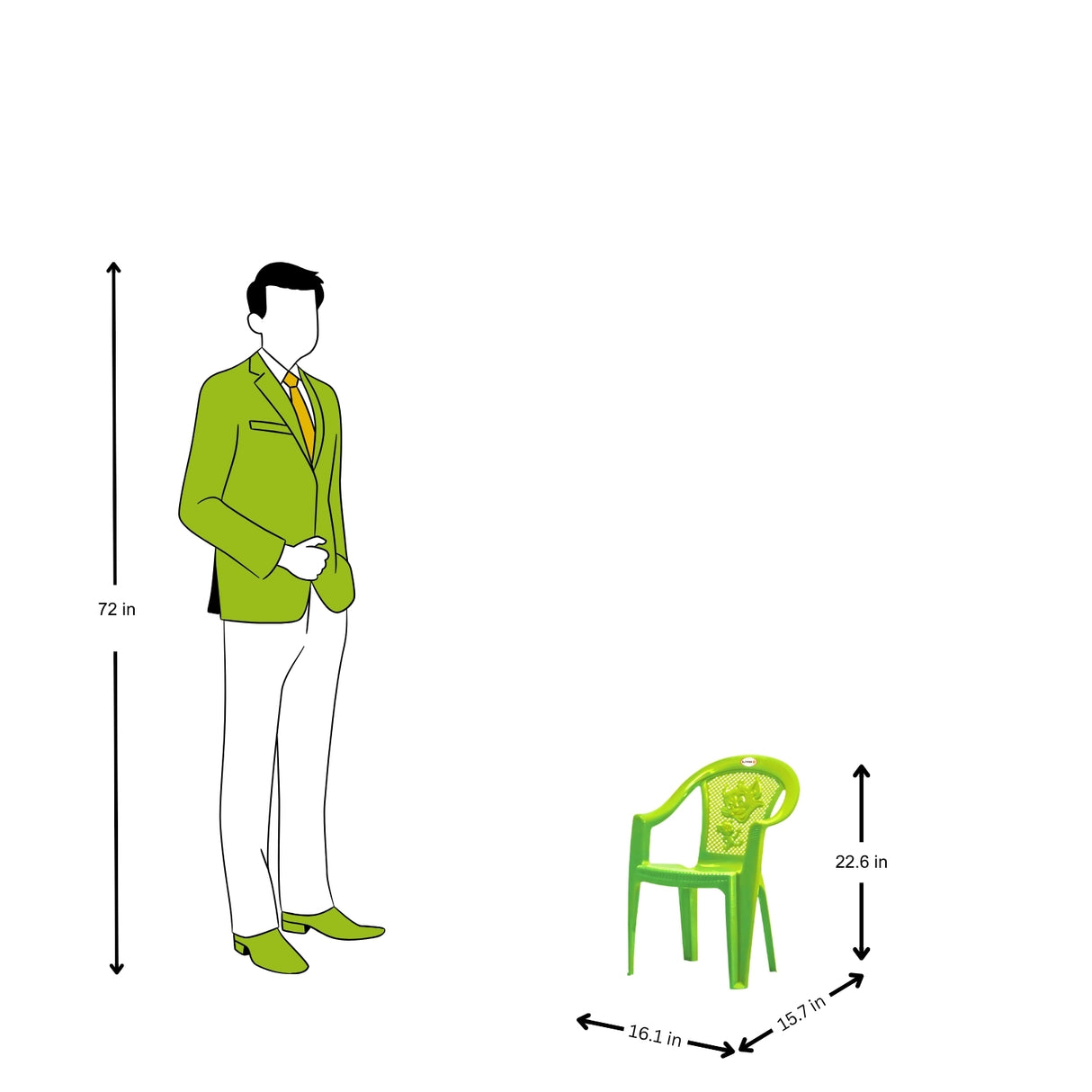 Settle Flex Arm Plastic Chair - Light Green