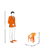 Settle Flex Arm Plastic Chair - Light Orange