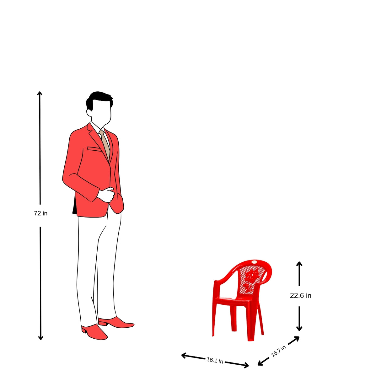 Settle Flex Arm Plastic Chair - Red