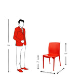 Settle Grandeur Armless Plastic Chair - Red
