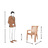 Settle Majestic Arm Plastic Chair - Teakwood
