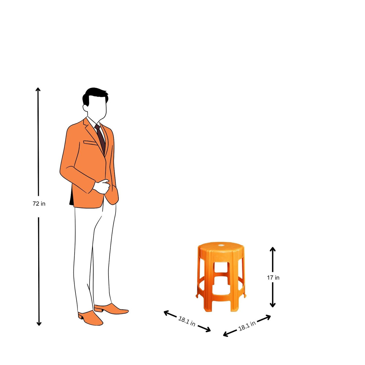 Settle Prime Plastic Stool – Light Orange