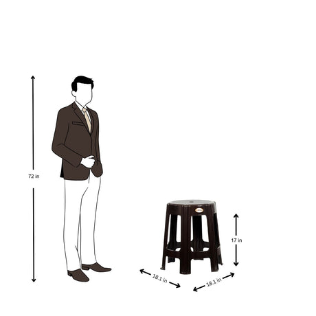Settle Prime Plastic Stool – Brown