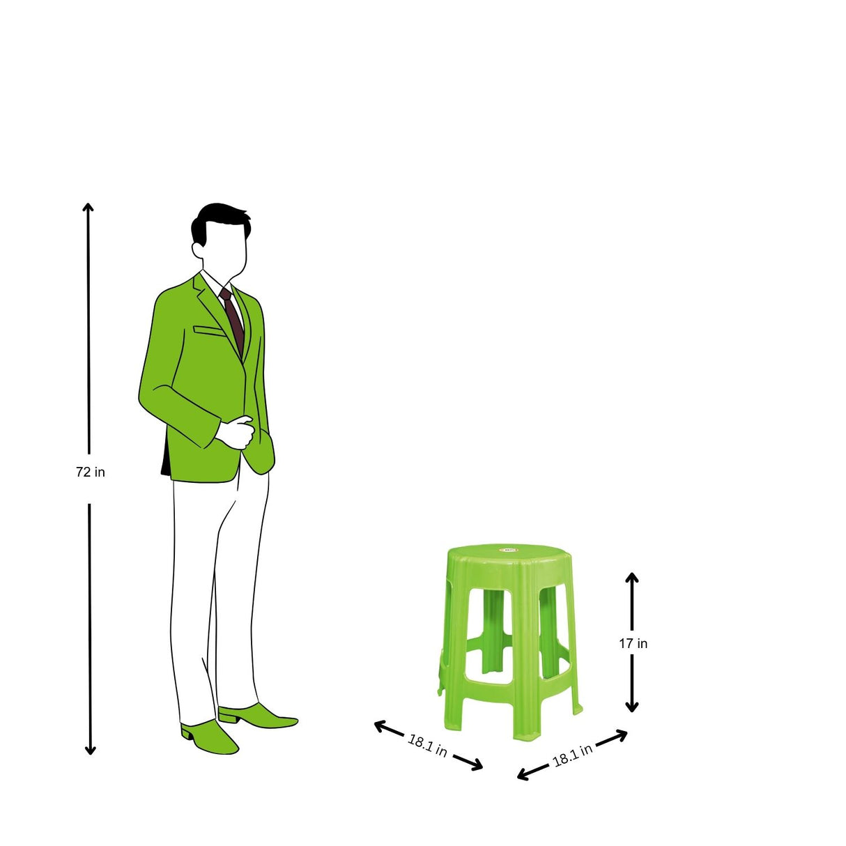 Settle Prime Plastic Stool – Green