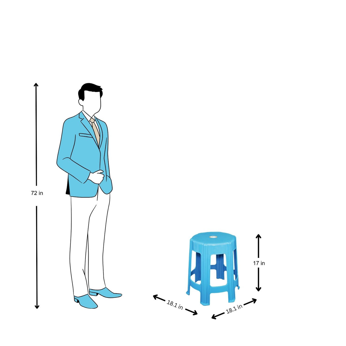 Settle Prime Plastic Stool – Blue
