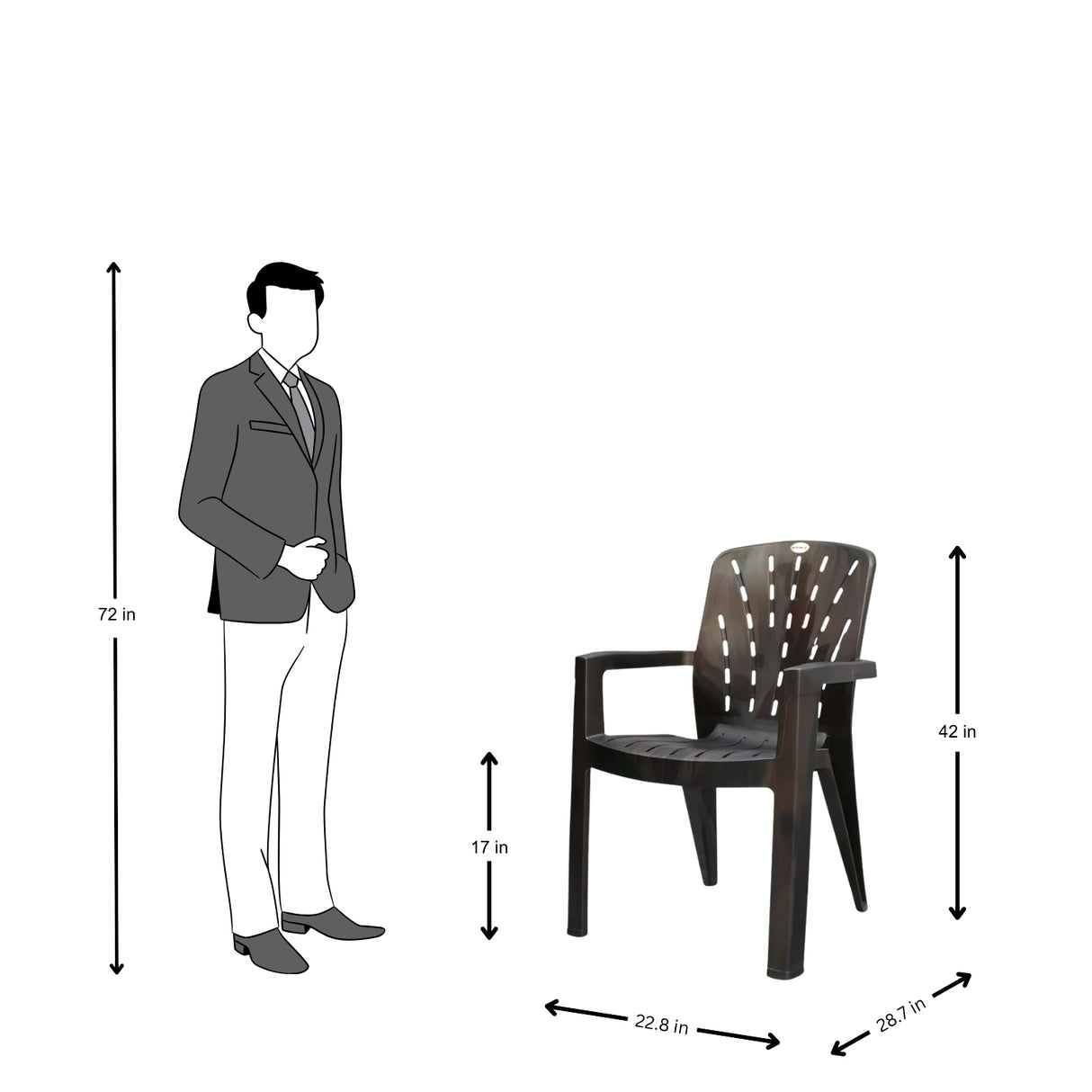 Settle Royale Arm Plastic Chair - Antique