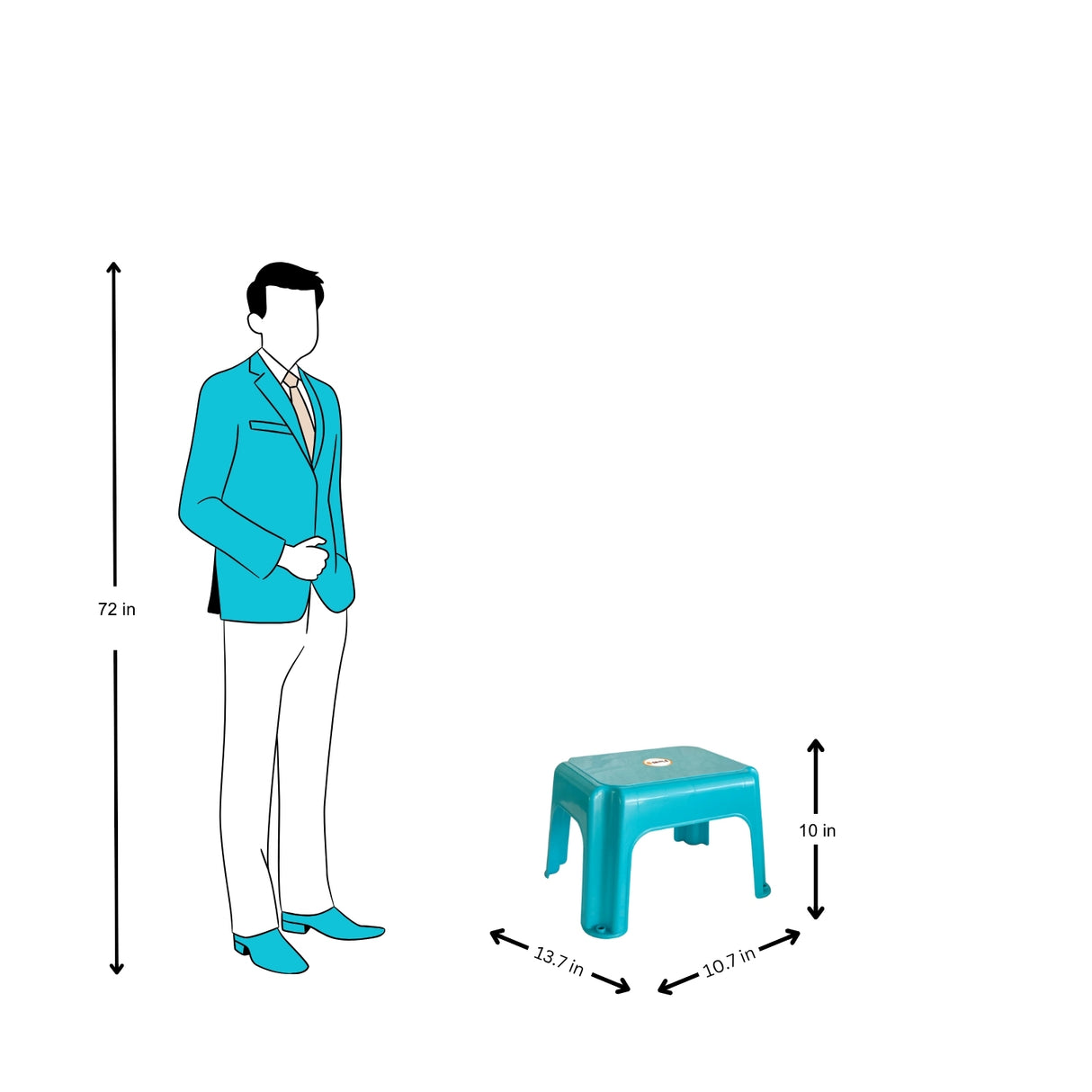 Settle Zenith Plastic Foot Stool - Pearl Light Blue