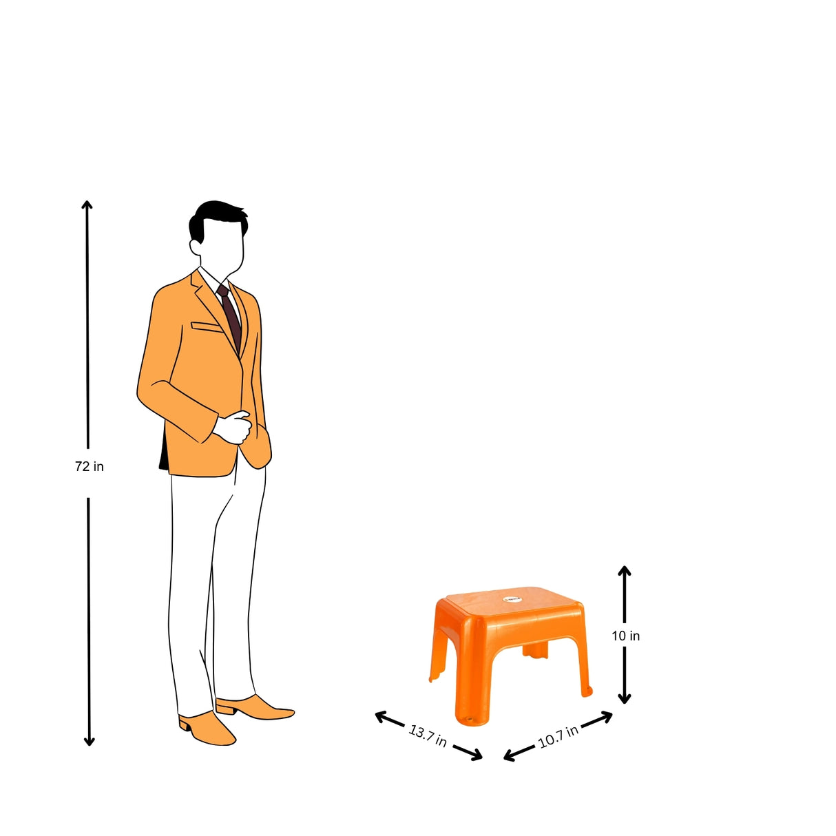 Settle Zenith Plastic Foot Stool - Pearl Orange