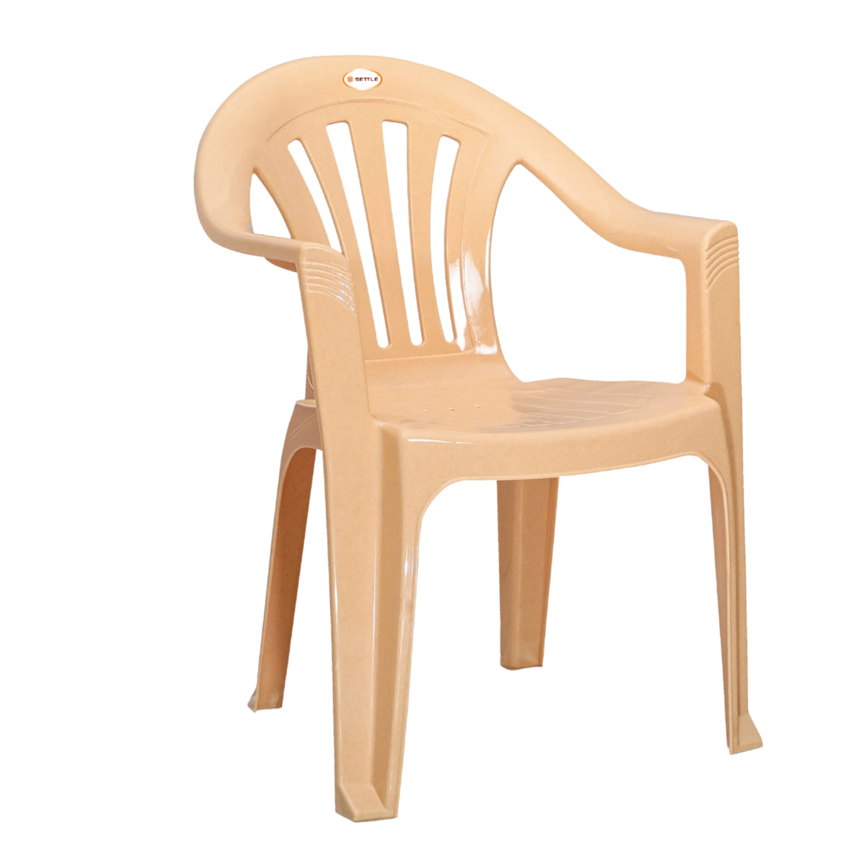 Settle Ease Arm Plastic Chair - Beige