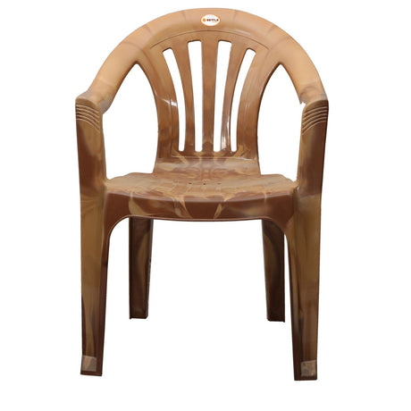 Settle Ease Arm Plastic Chair - Teak Wood