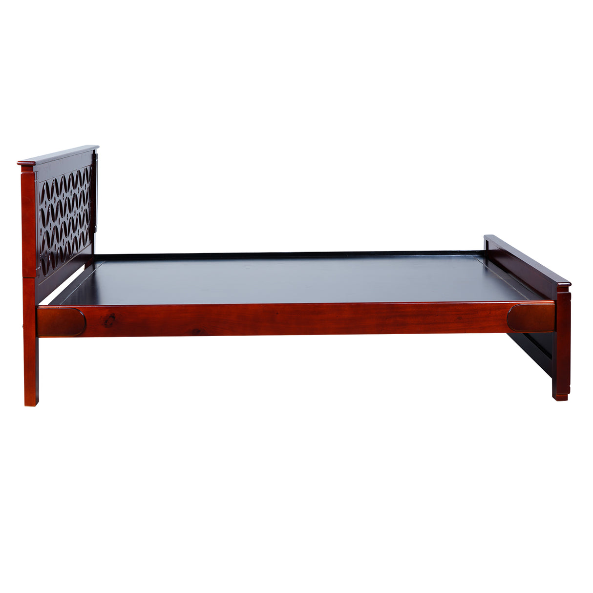 Settle Geneva Wooden Bed King Size - Light Walnut Finish