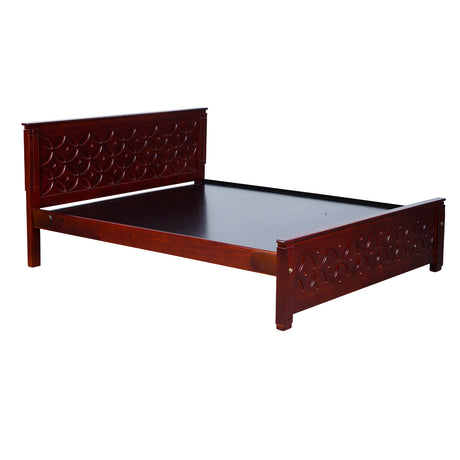 Settle Geneva Wooden Bed King Size - Light Walnut Finish