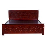 Settle Geneva Wooden Bed Queen Size - Light Walnut Finish