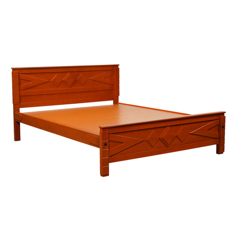 Settle Hayes Wooden Bed King Size - Teak Finish