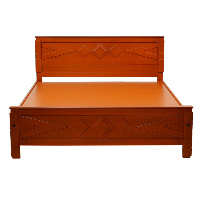 Settle Hayes Wooden Bed Queen Size - Teak Finish