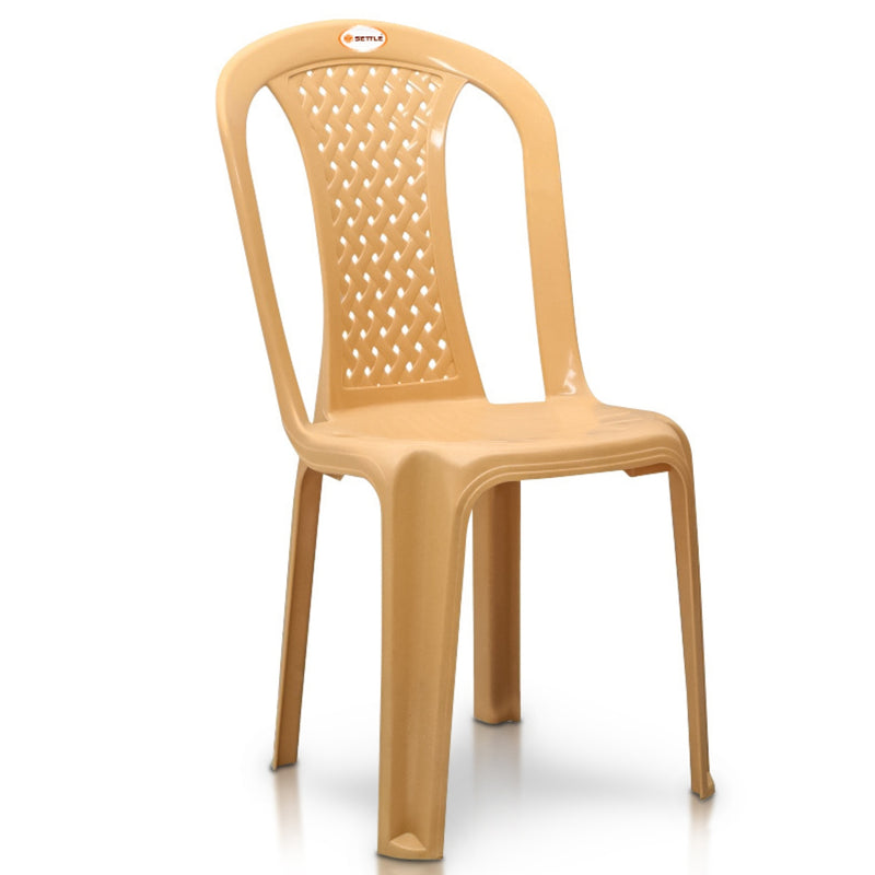 Settle Neo Armless Plastic Chair - Beige