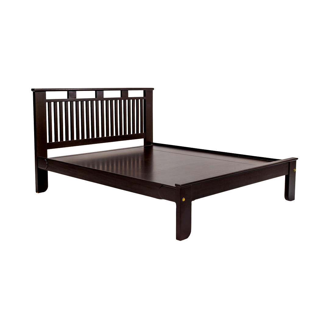 Settle Alma Prime Wooden Bed King Size - Light Walnut Finish_1
