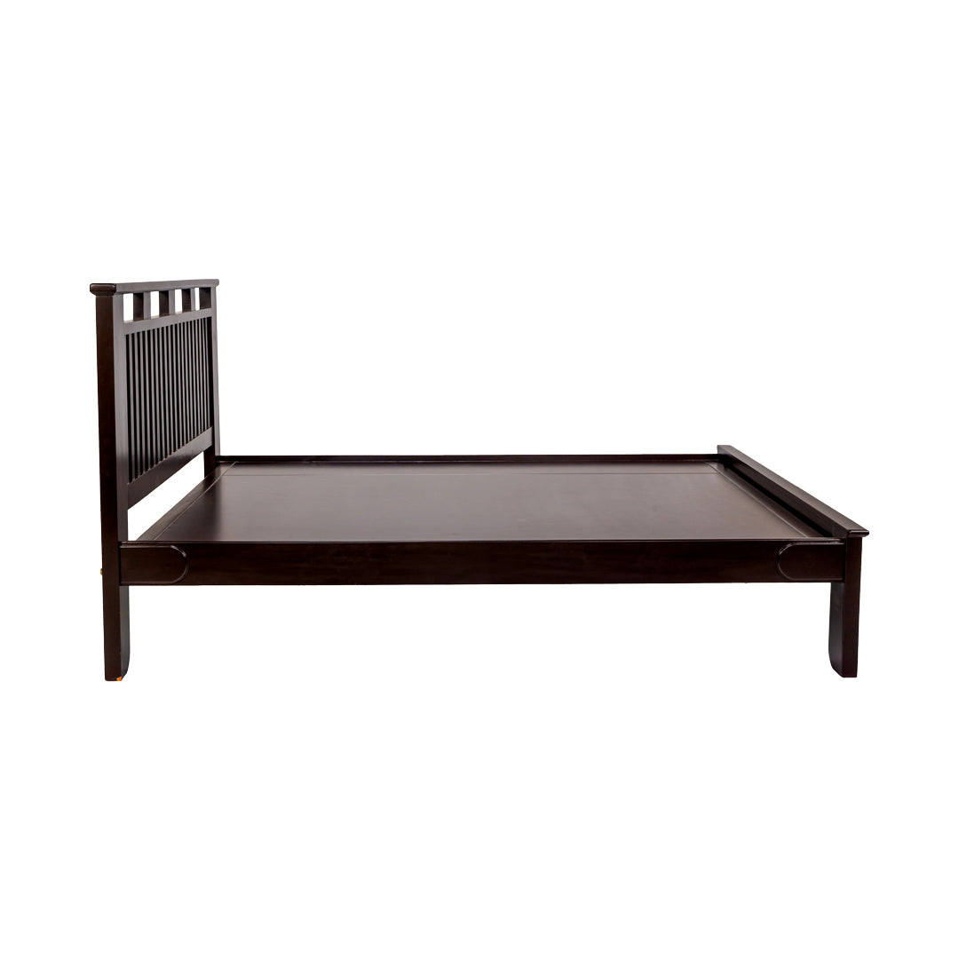 Settle Alma Prime Wooden Bed Queen Size - Light Walnut Finish_3