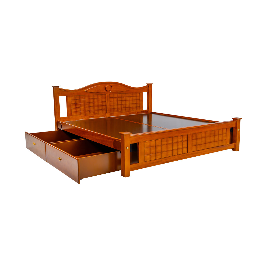 Settle Brampton Pro Wooden Bed Queen Size - Teak Finish_3