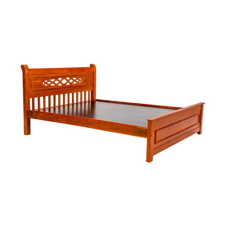 Settle Cairo Classic Wooden Bed King Size - Teak Finish_1
