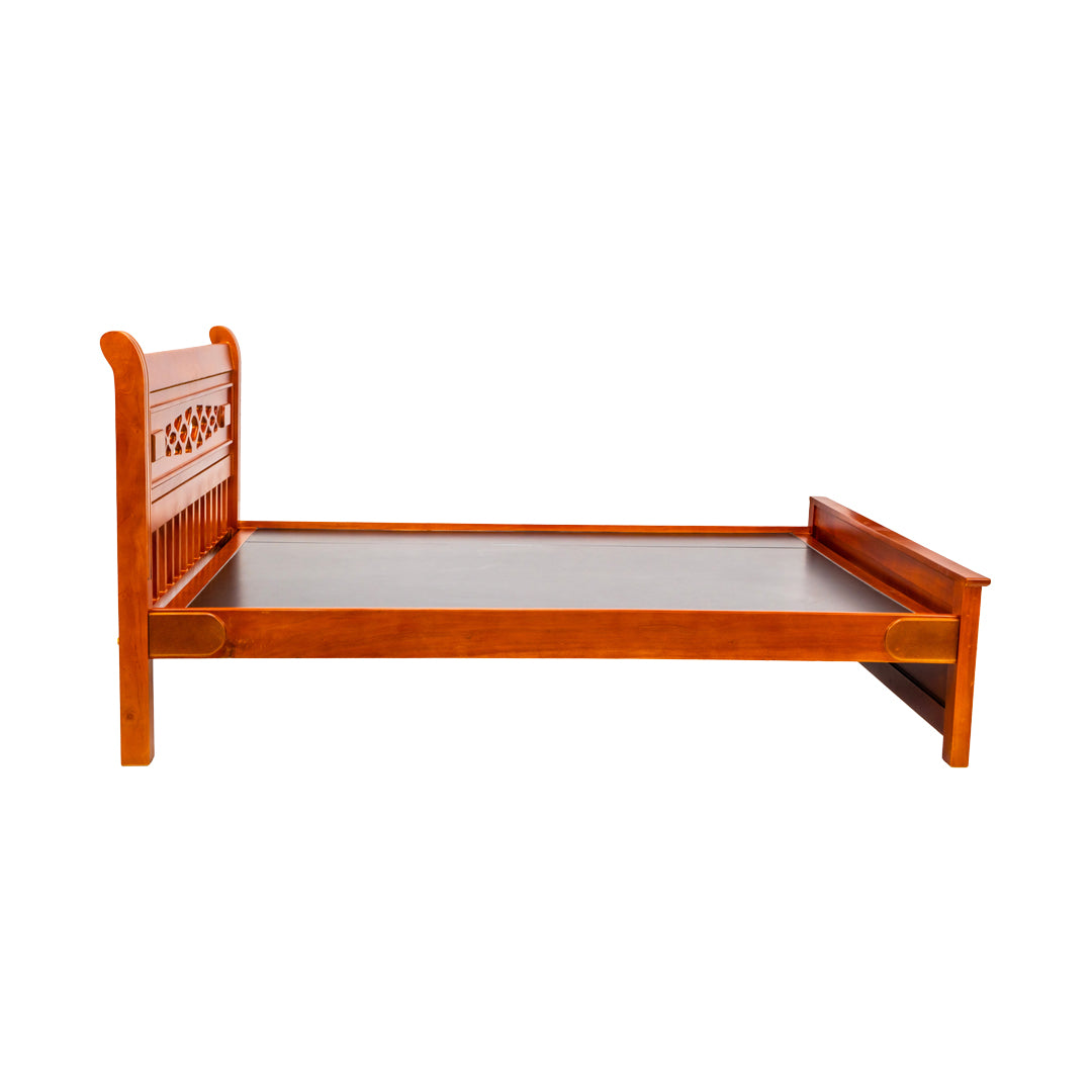 Settle Cairo Classic Wooden Bed Queen Size - Teak Finish_3