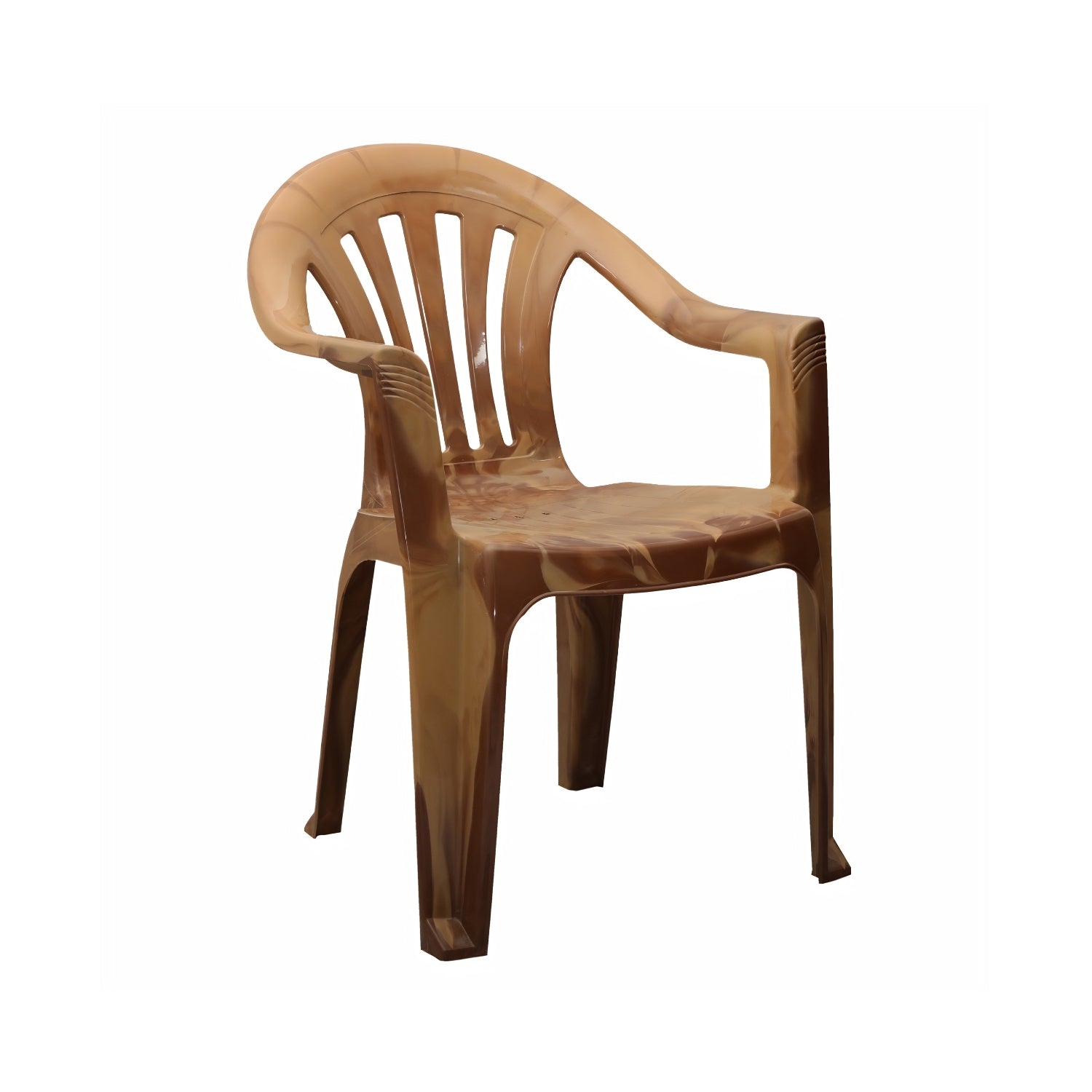 Settle Ease Arm Plastic Chair - Teakwood_01