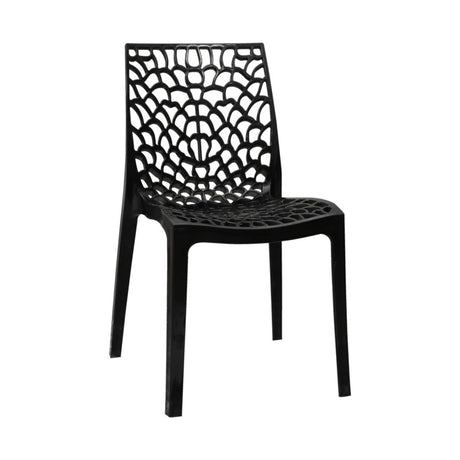 Settle Emperor Armless Plastic Chair - Black_1
