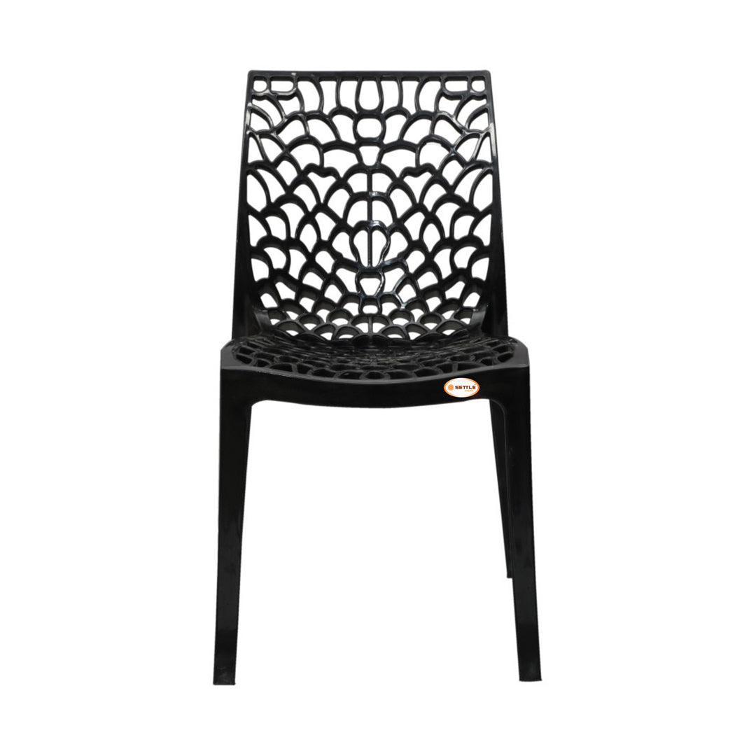 Settle Emperor Armless Plastic Chair - Black_2