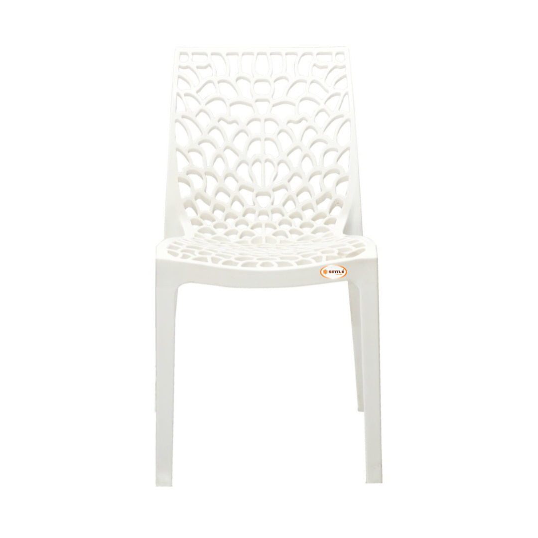 Settle Emperor Armless Plastic Chair - Milky White_2