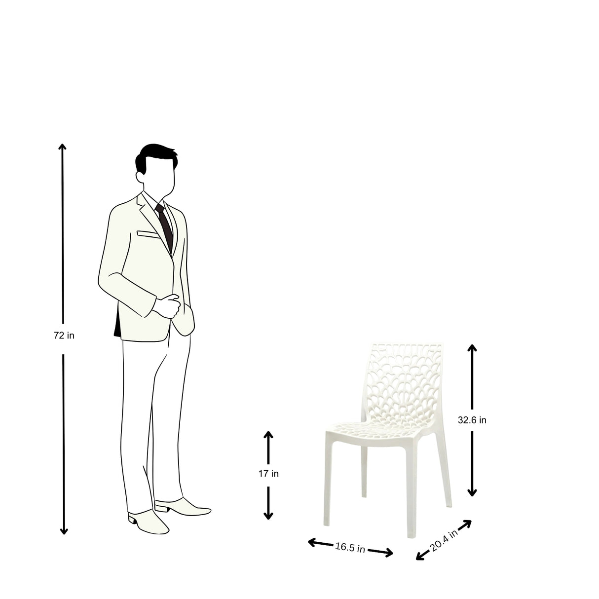 Settle Emperor Armless Plastic Chair - Milky White_5