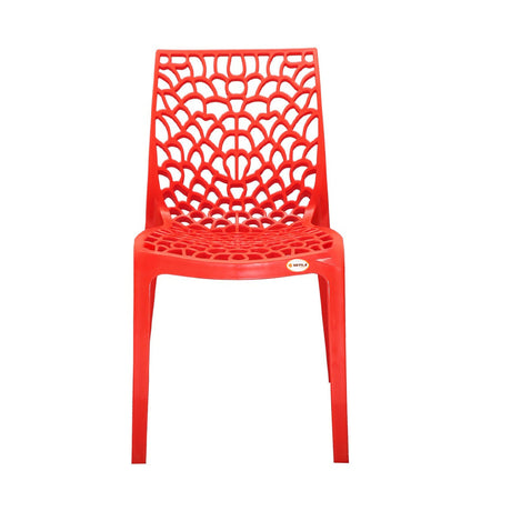 Settle Emperor Armless Plastic Chair - Red_2