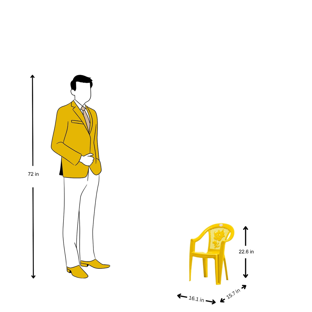 Settle Flex Arm Plastic Chair - Lemon Yellow_5