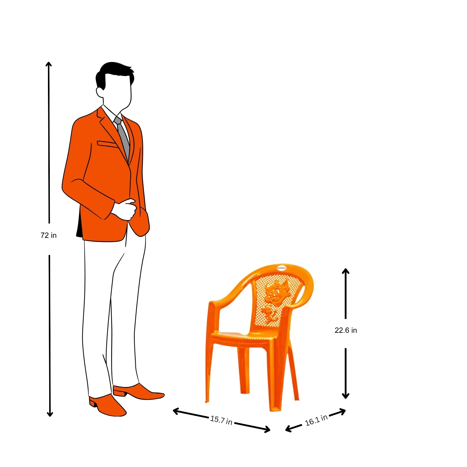 Settle Flex Arm Plastic Chair - Light Orange_05
