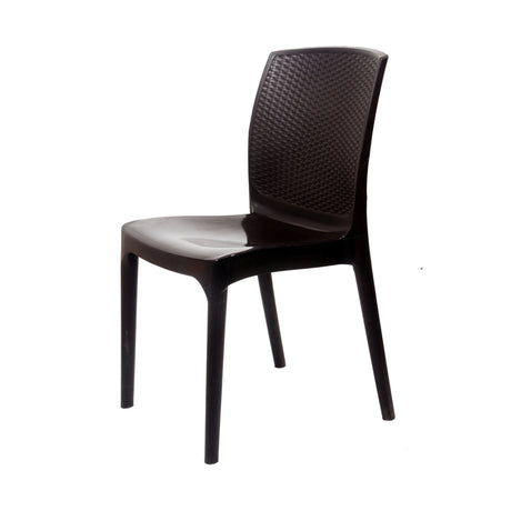 Settle Grandeur Armless Plastic Chair - Brown_2