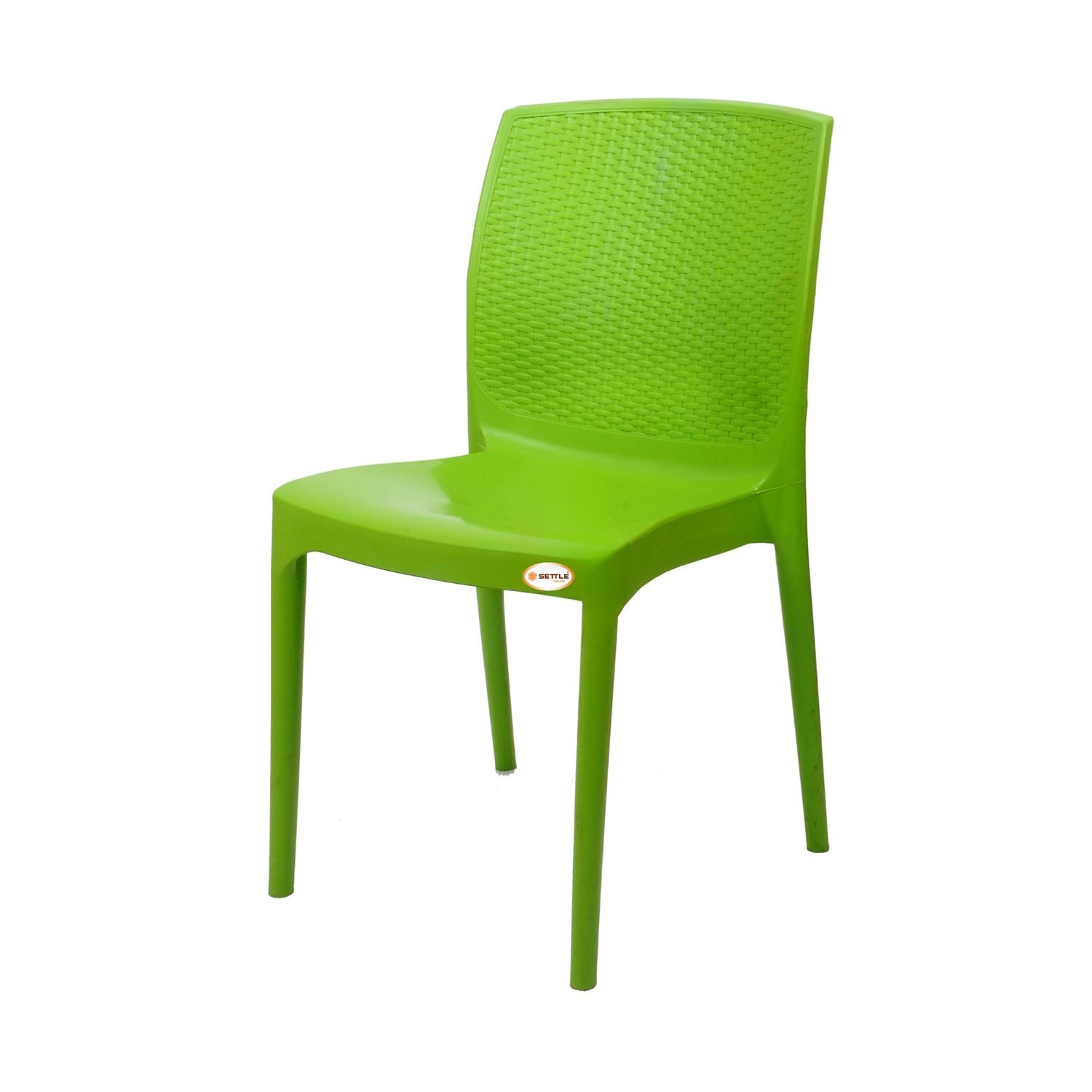 Settle Grandeur Armless Plastic Chair - Light Green_2