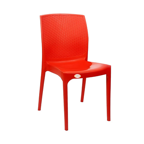 Settle Grandeur Armless Plastic Chair - Red_1